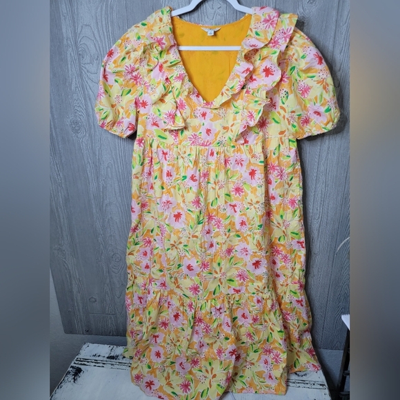 Crown & Ivy Floral Ruffle Maxi Dress - Picture 1 of 4